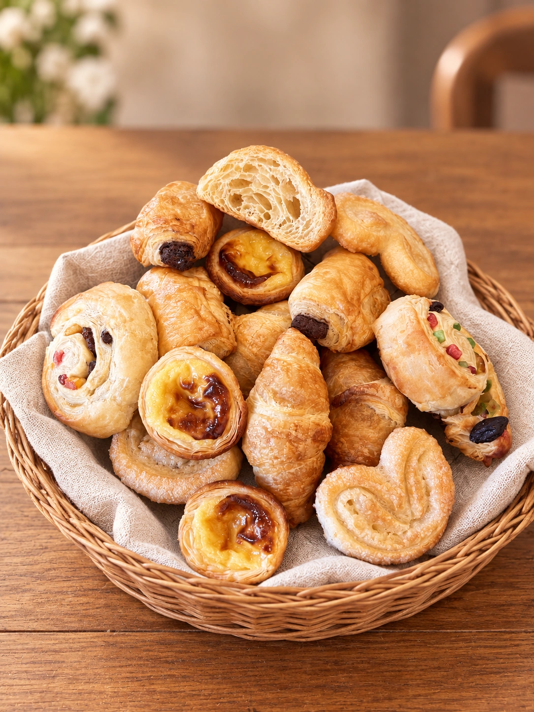 Cesto com miniaturas de pastelaria Huri